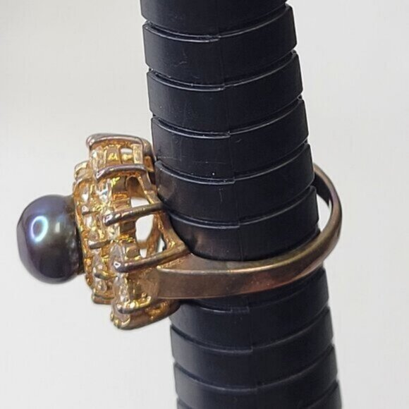 Genuine Small Black Pearl Ring Size 5.25 - Picture 15 of 15